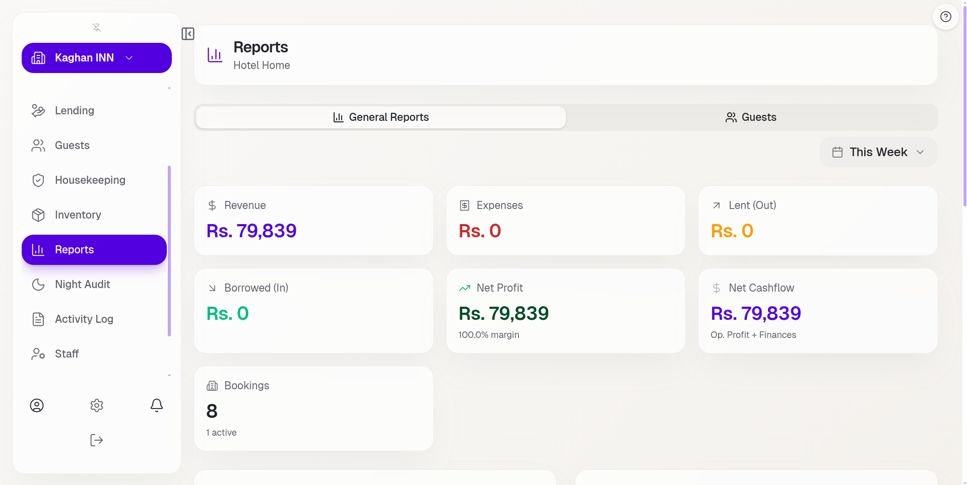 Reports — Hostanova Core product screenshot
